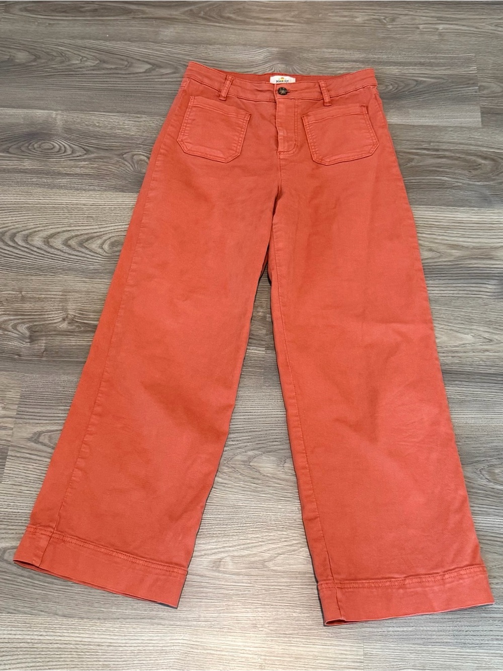 Marine Layer Bridget Crop Pant Wide Leg Patch Pocket Baked Clay Women’s size 6 - Picture 7 of 7